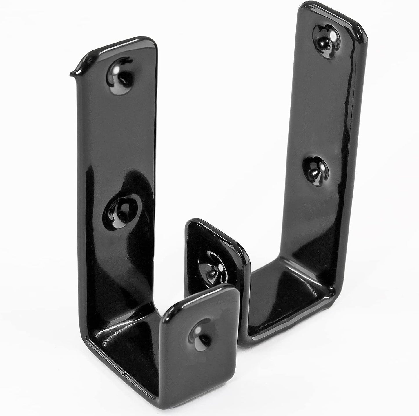 4 Ganchos Cama Forma J PVC Negro Resistentes