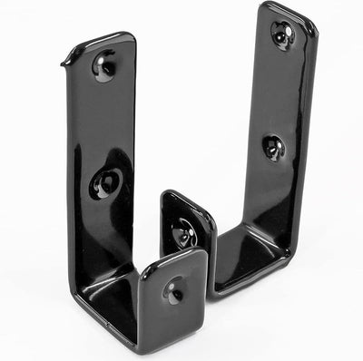4 Ganchos Cama Forma J PVC Negro Resistentes