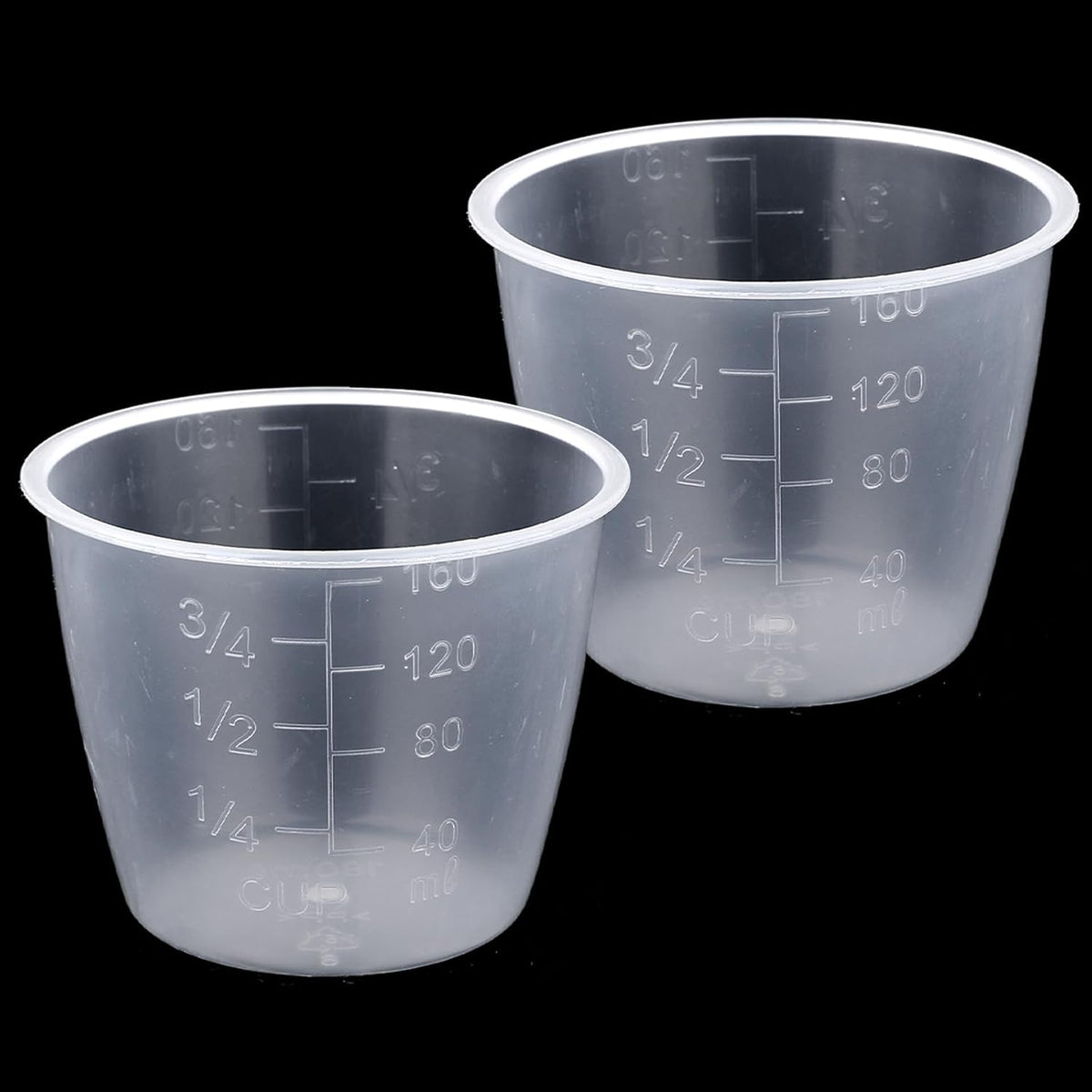 2 Tazas Medidoras Plástico Transparente 5.4oz para Arroz