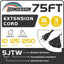Cable extensión 3 salidas 75ft 16/3 SJTW negro certificado