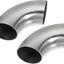 2 Pzas Codo Curvo Mandril Acero Inox 2.25" 90 Grados