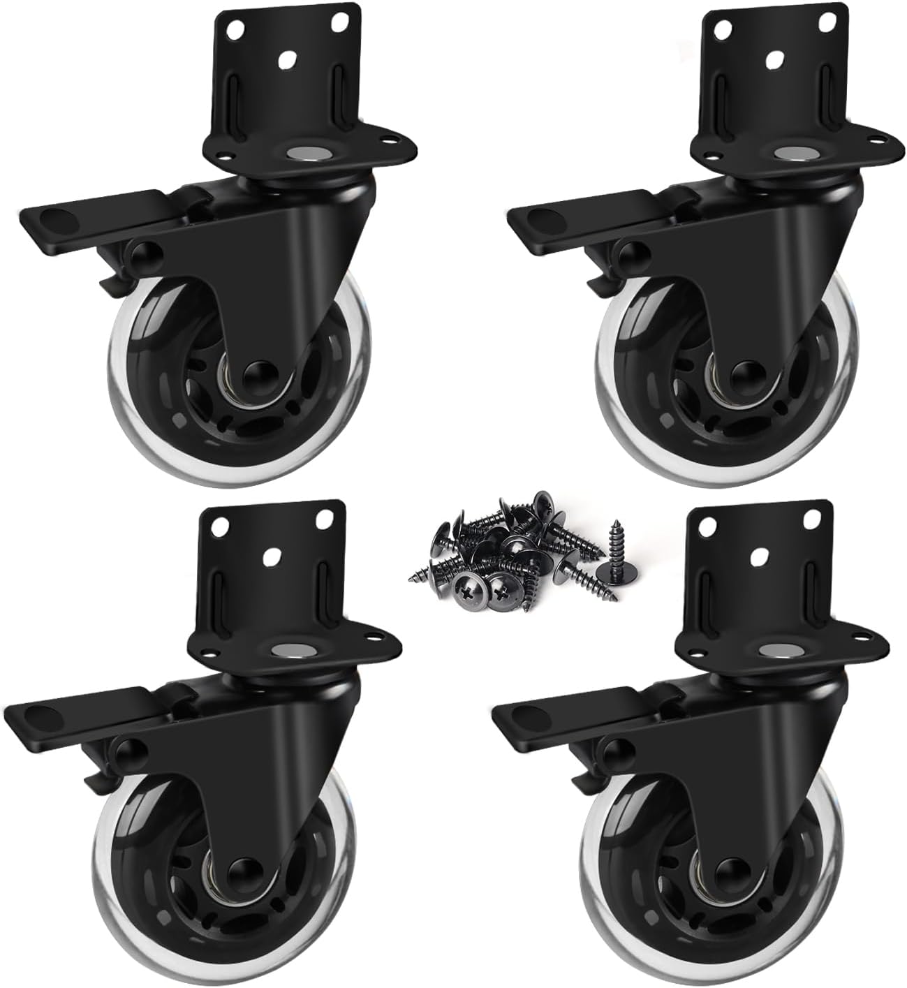 4 Ruedas Giratorias L 3pulg Silenciosas para Muebles