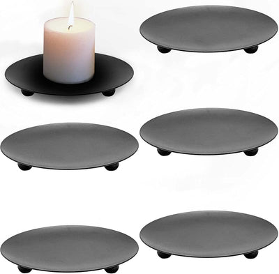 Portavelas hierro negro 3.5pulg 6pzas decoración hogar mesa boda