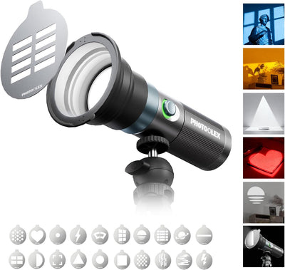 Linterna estudio LED 10W 8400mAh con Gobos magnéticos 20 patrones