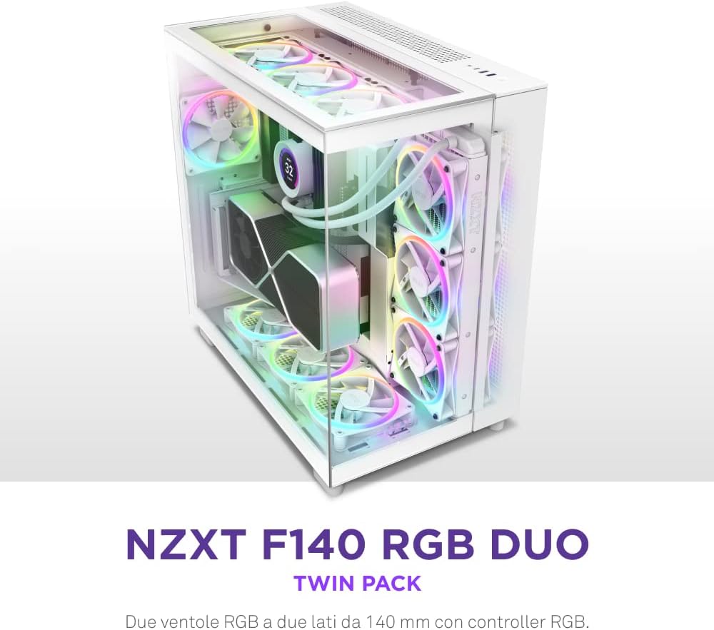 2 Ventiladores RGB 5.512" con Controlador 20 Leds