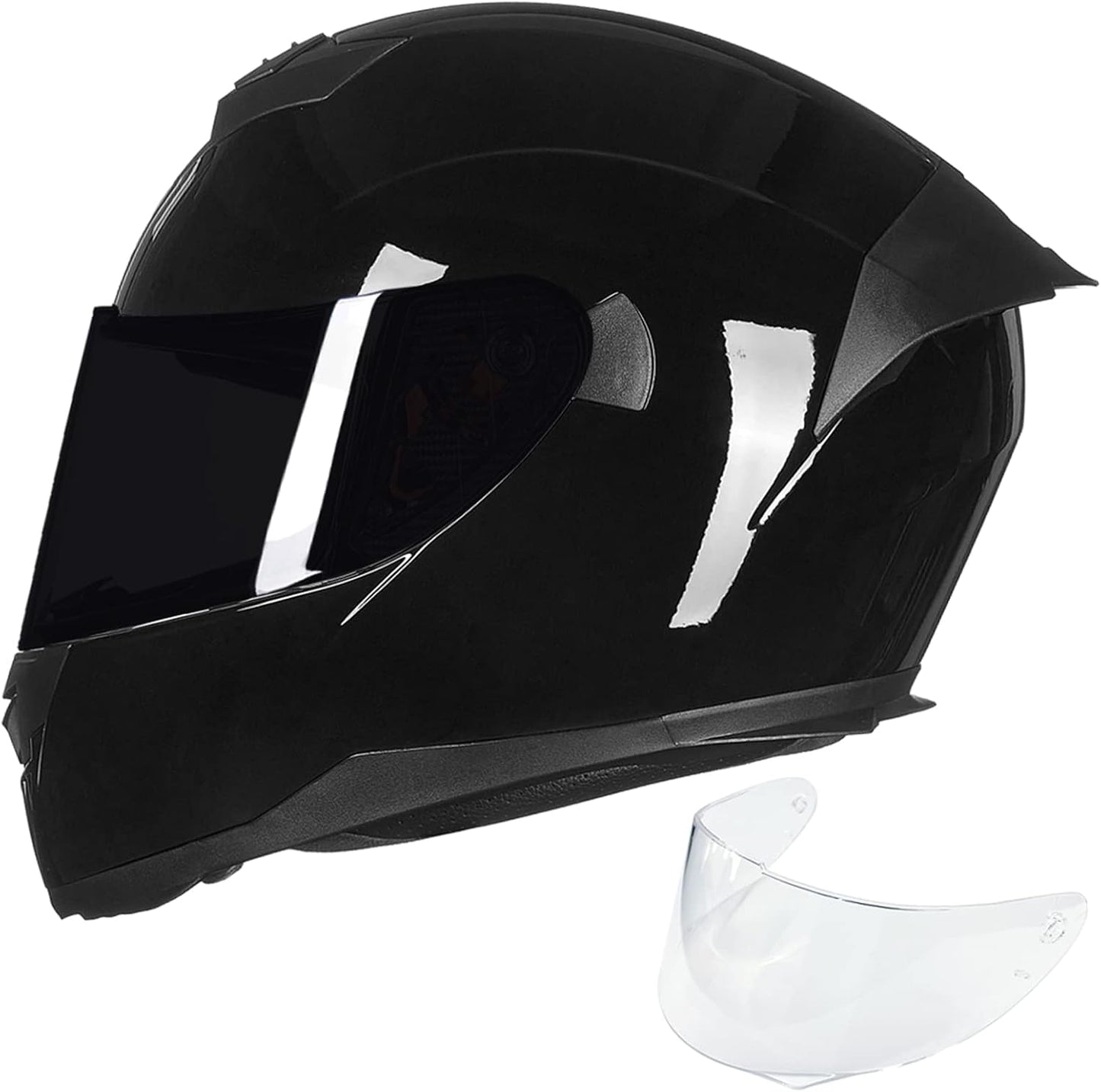 Casco motocicleta cara completa DOT 2 visera negro XL