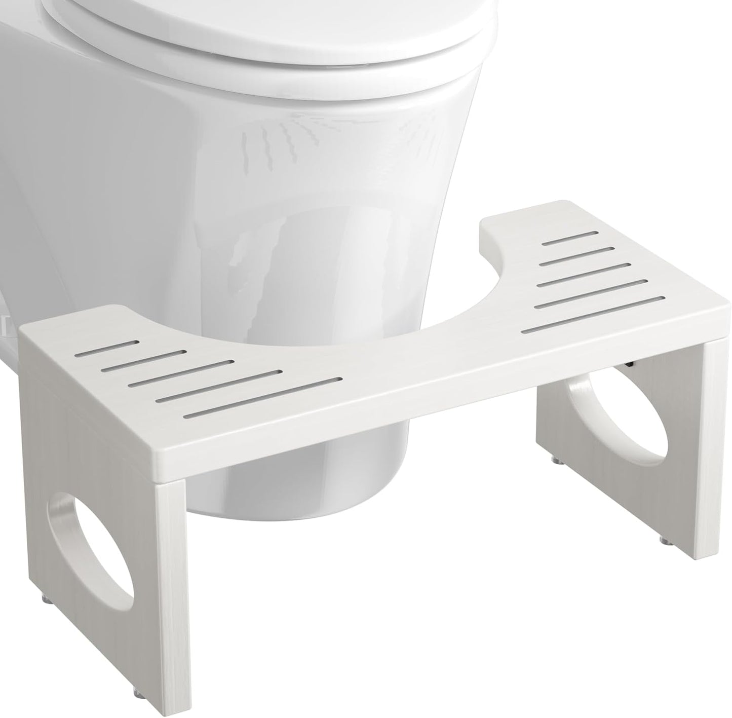 Taburete baño bambú 7pulg plegable blanco