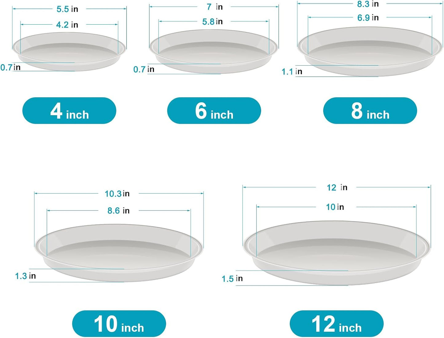 6 Pzas Platillo Plástico 12" para Plantas Interiores