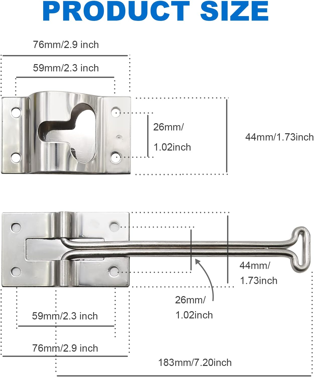 2 Pzas Soporte Puerta Remolque Acero Inox 6pulg