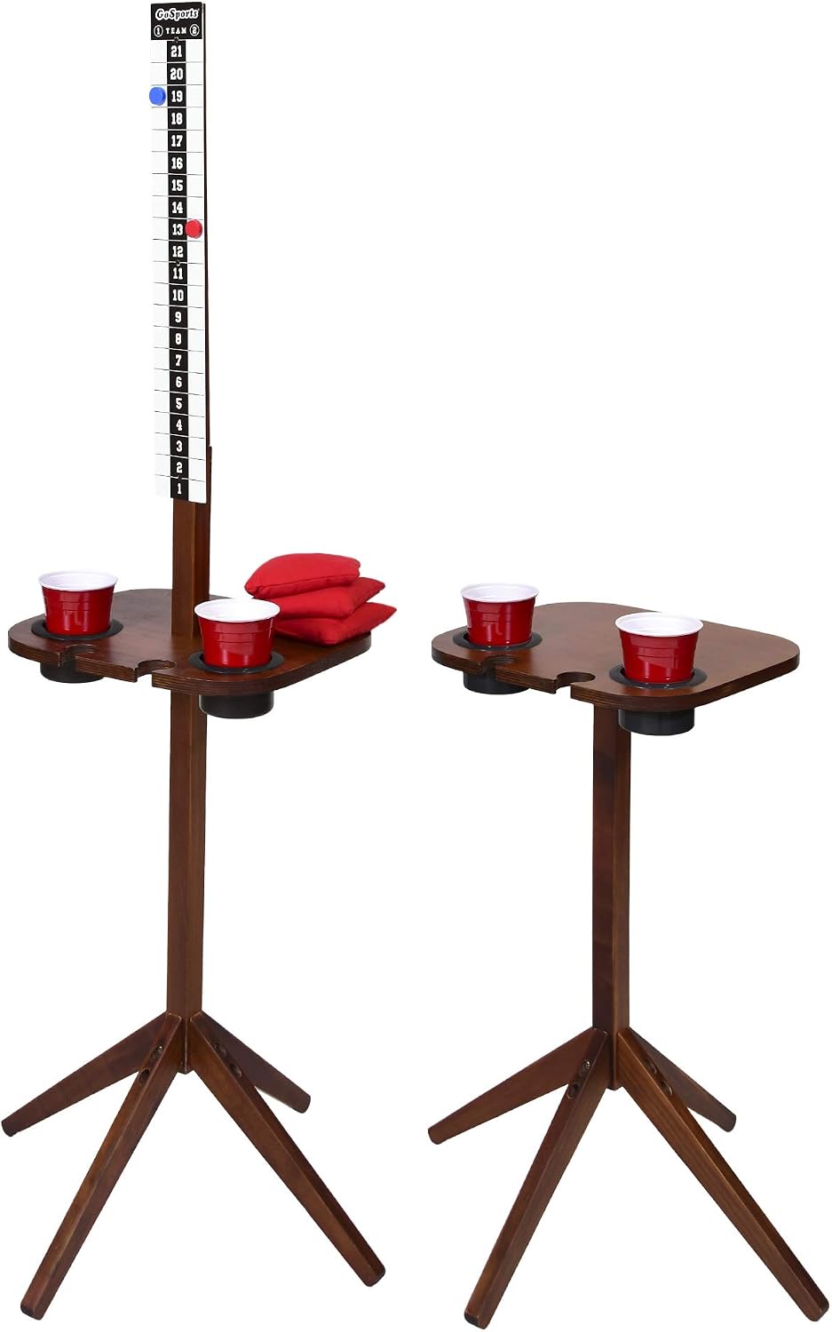 Set 2 Mesas Marcador Exteriores con Soportes Bebidas