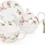 Set té porcelana borla diseño floral para mujer