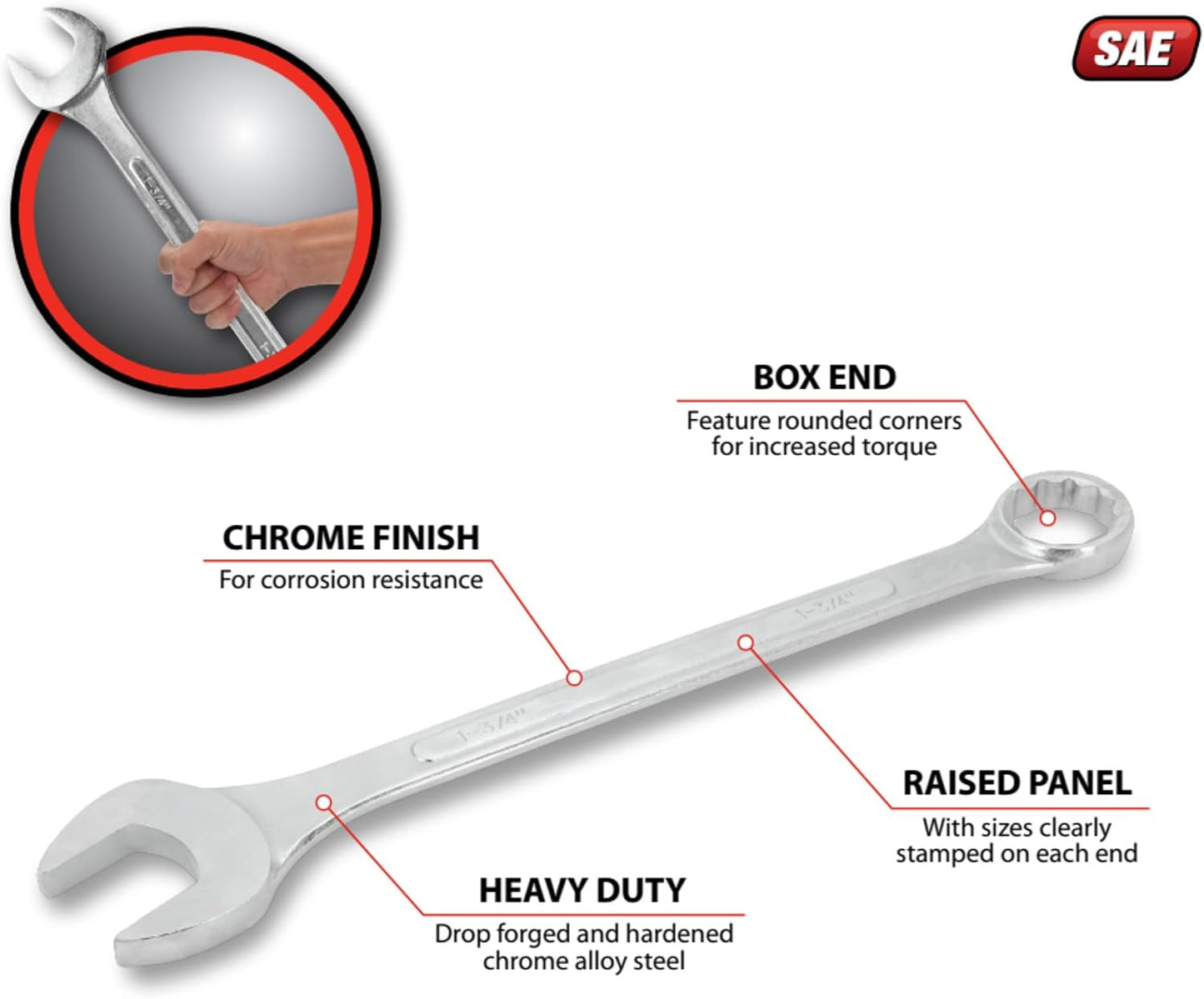 Llave combinada 1-3/4 pulg