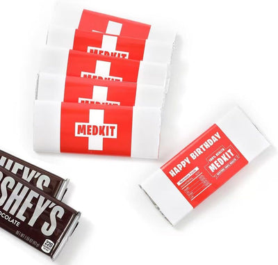 Etiquetas medkit chocolate aluminio para fiesta cumpleaños 2424uds