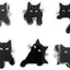 Pack 12 clips magnéticos forma gato para nevera