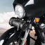 Bolsa horquilla motocicleta cuero PU negra reforzada