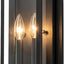Aplique pared exterior negro grande con candelabro 2 luces