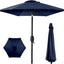 Sombrilla mesa exterior 7.5ft acero botón manivela azul