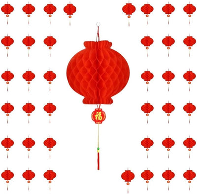 40 Linternas papel rojas chinas vietnamitas 5.9pulg decorativas
