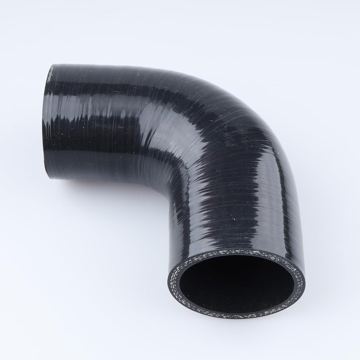 Acoplador codo 90 grados manguera silicona 3.5" negro
