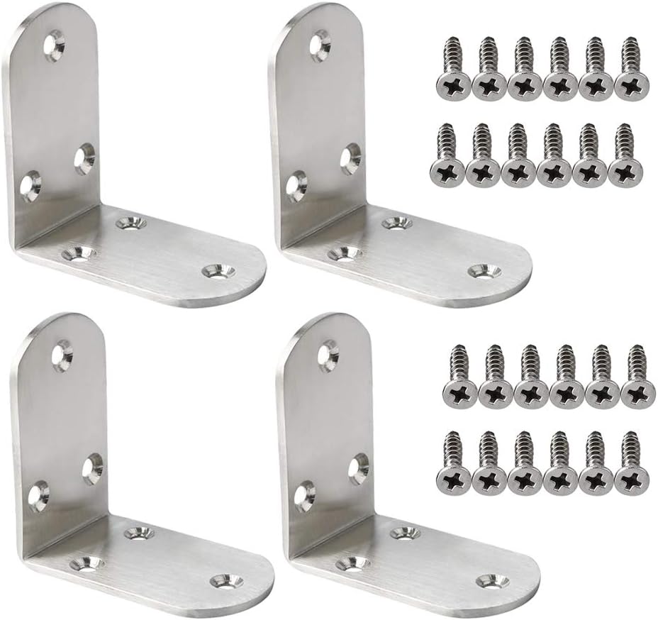 4 Soportes L Acero Inox para Estantes Resistentes