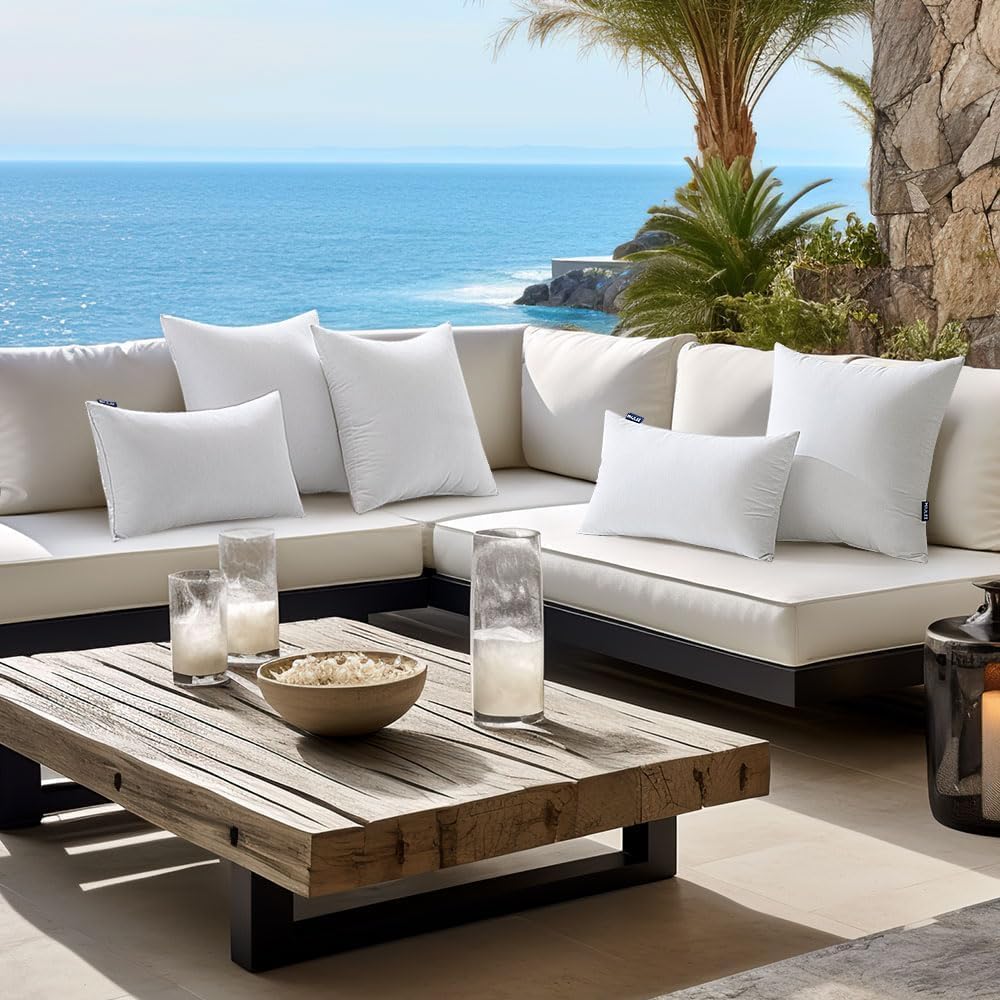 4 Insertos Almohada 24x24" Exteriores Resistentes Agua