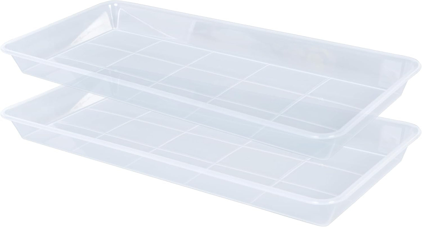2 Pzas Platillos Plástico para Plantas 5.5x10" Transparente