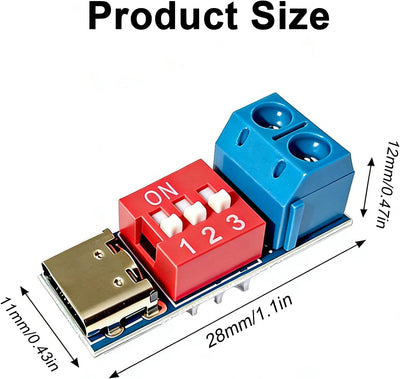 4 Pzas Modulo Carga Rapida USB-C PD 5-20V