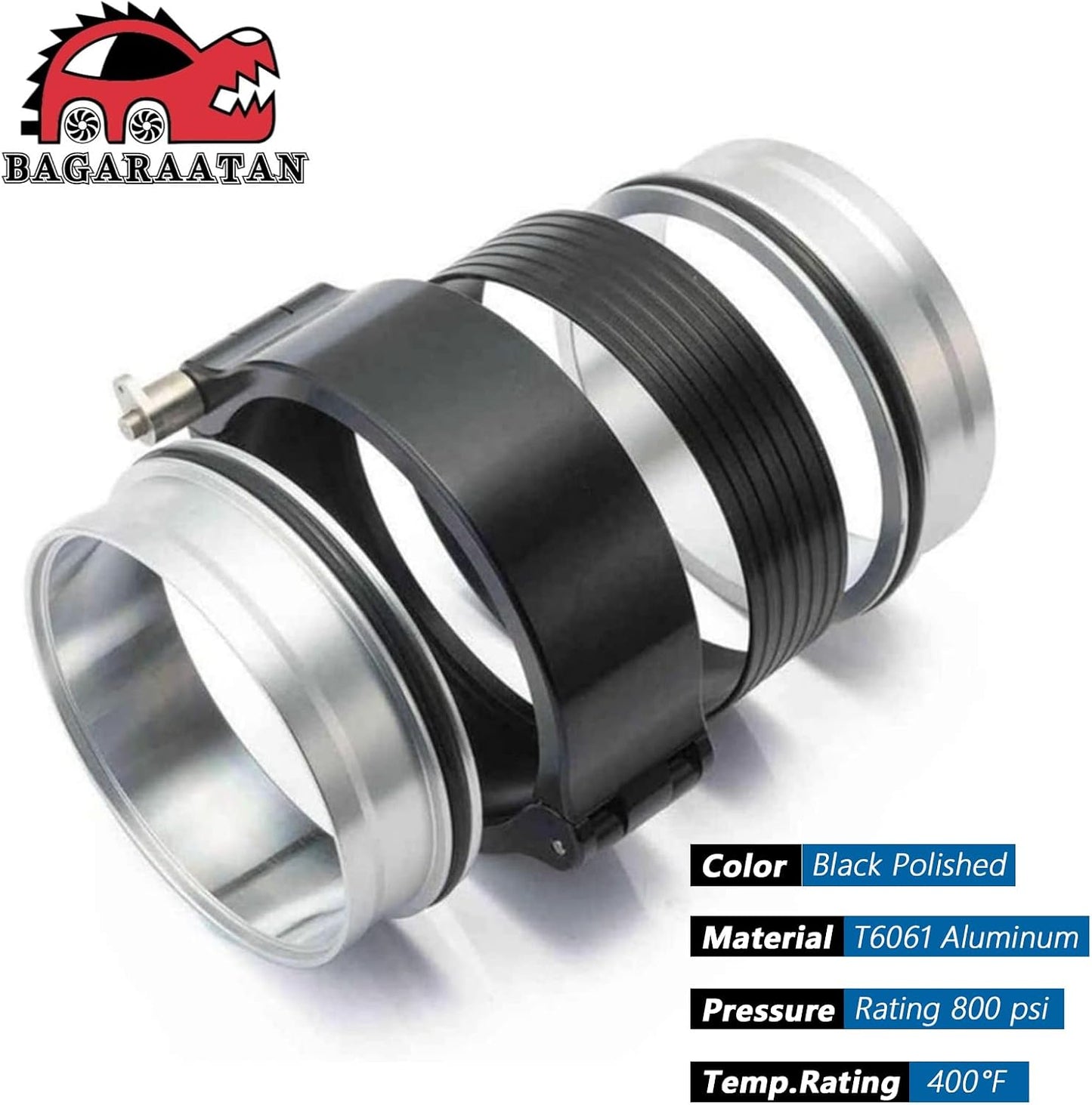 Abrazadera V aluminio tubo intercooler admisión 4/102mm
