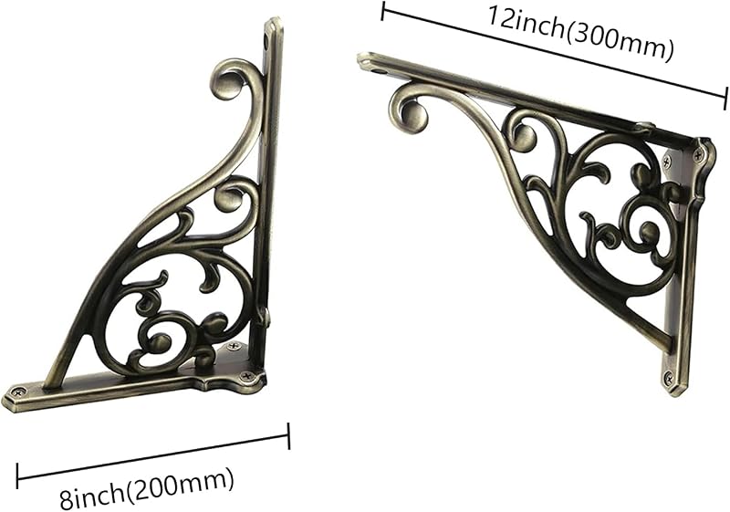 Soporte pared latón envejecido 12pulg pack 4