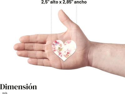 Juego 24 Papel Semillas Flores Corazón Rosa