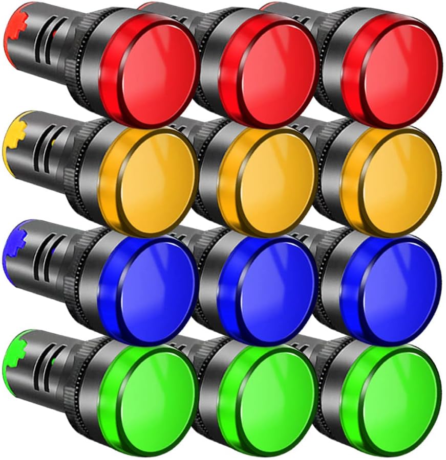 12 Pzas LED Indicador 12-24V 20mA Rojo Amarillo Azul Verde