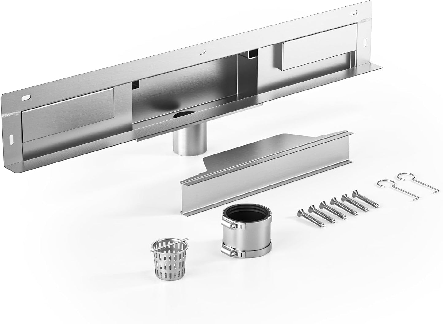 Drenaje baño 24pulg acero inox rejilla colador pelo