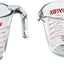 Set 1 y 2 Tazas Medidoras Transparentes con Medidas Rojas