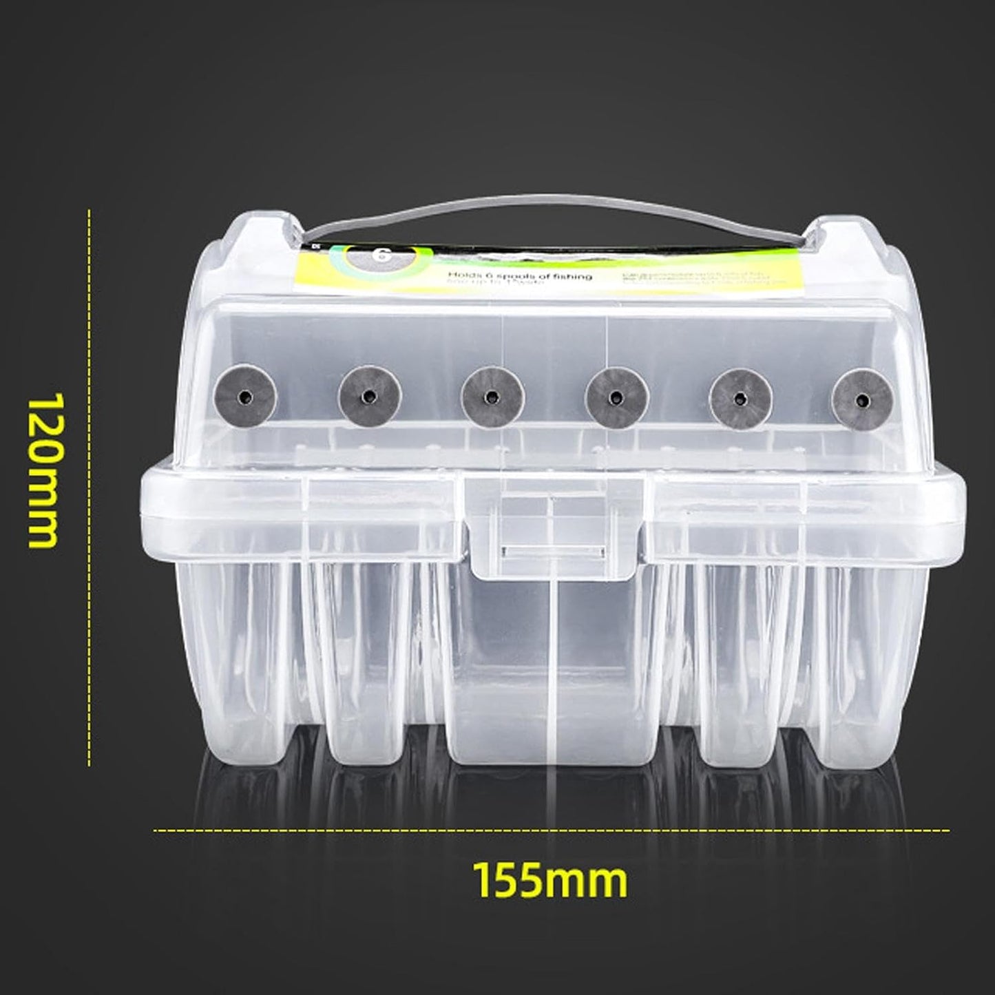 Caja organizadora líneas pesca 6 compartimentos exterior