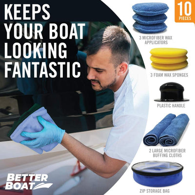 Almohadillas cera microfibra espuma suave para barcos y autos set