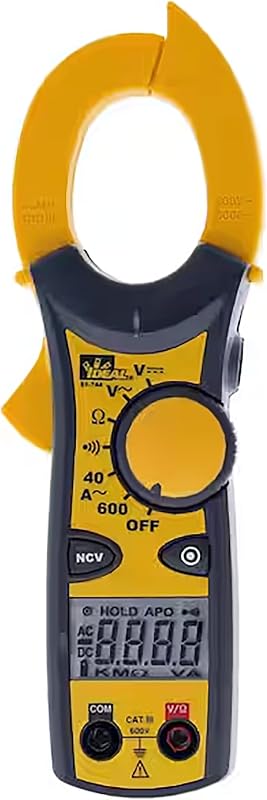 Pinza amperimétrica 600A NCV con indicador voltaje amarilla