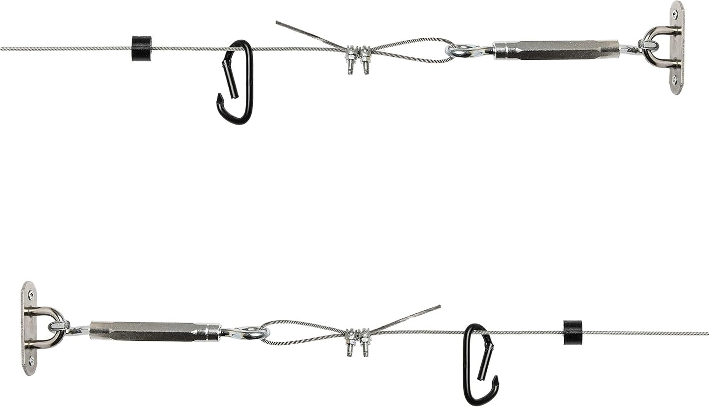 Kit cable ajustable 30ft acero inox para colgar redes luces