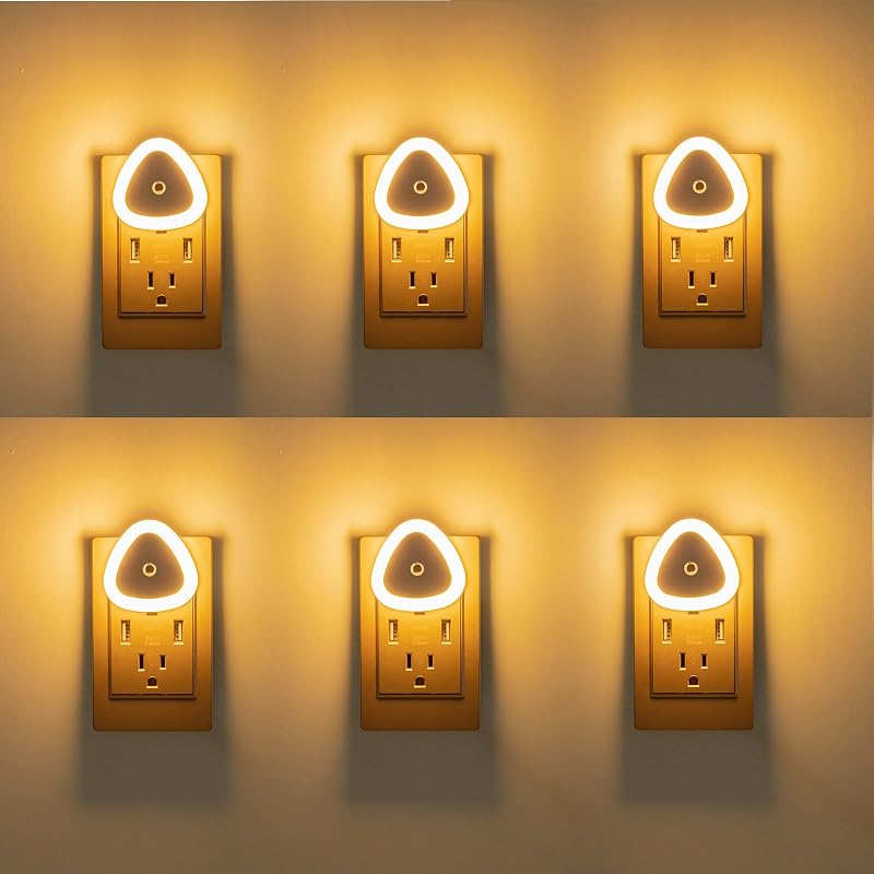 Luz nocturna led enchufable sensor atardecer para niños