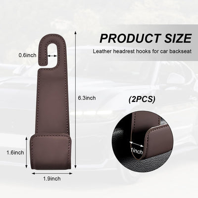 2 Pzas Gancho Reposacabezas Asiento Coche Microfibra