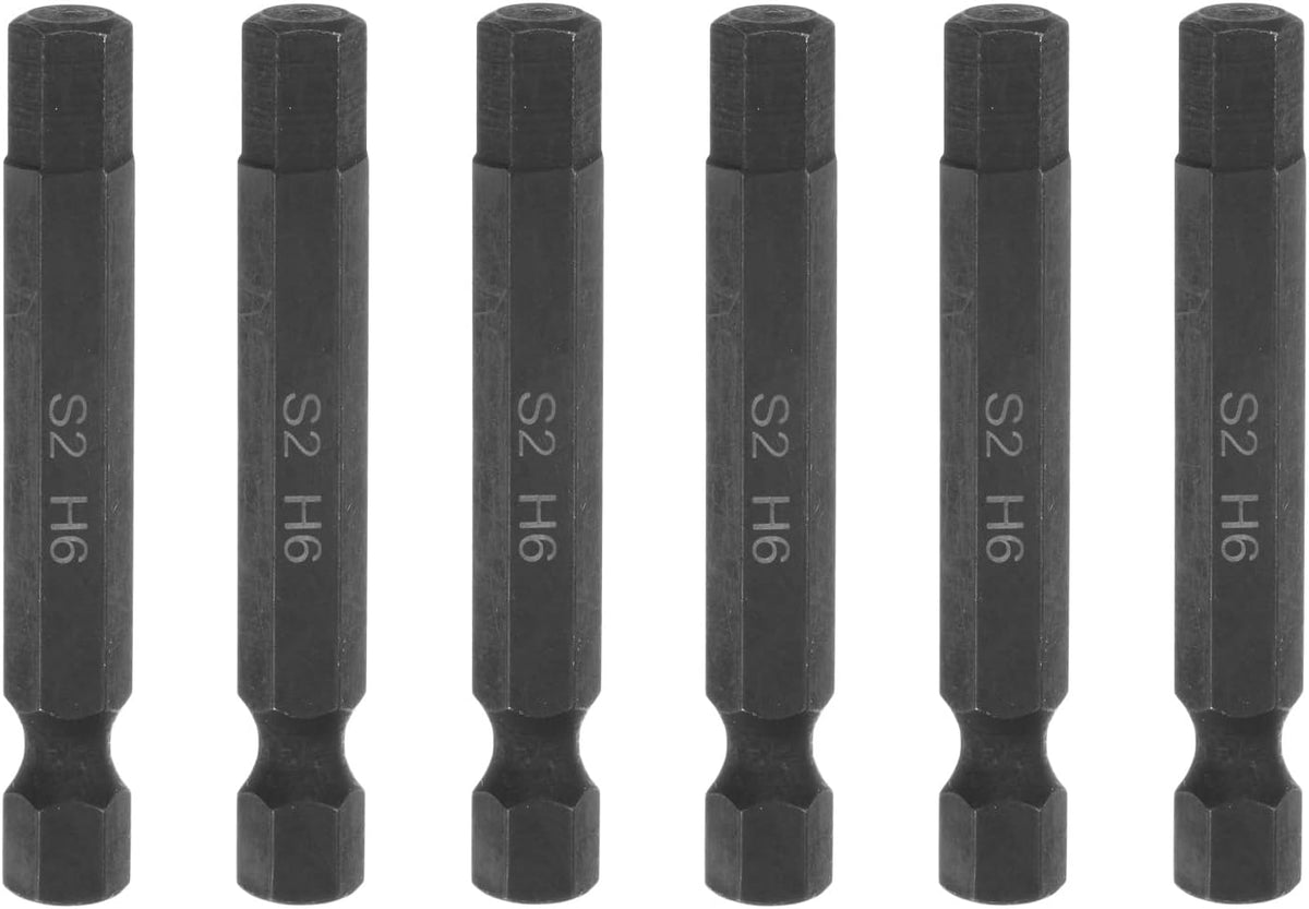 6 Brocas Hex Impacto Magnético 0.236pulg Acero S2 2pulg