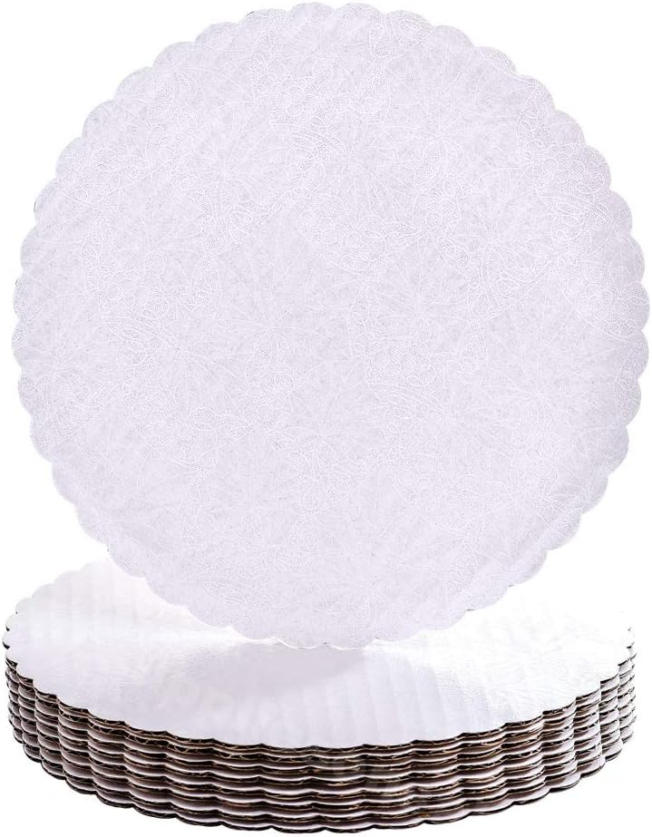 Tableros pasteles 8pulg borde festoneado 12uds