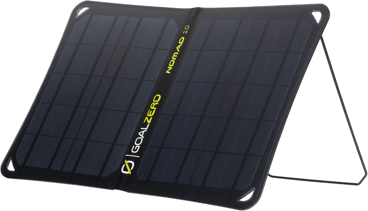 Panel solar portátil 10W plegable con USB para mochileros
