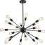 Lámpara techo colgante Sputnik 18 luces estilo retro negro