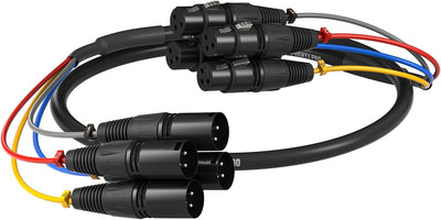 Cable XLR 3ft 4 canales cobre OFC para mezclador IEM