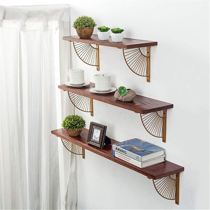 Soporte estantería moderno oro cepillado 10"