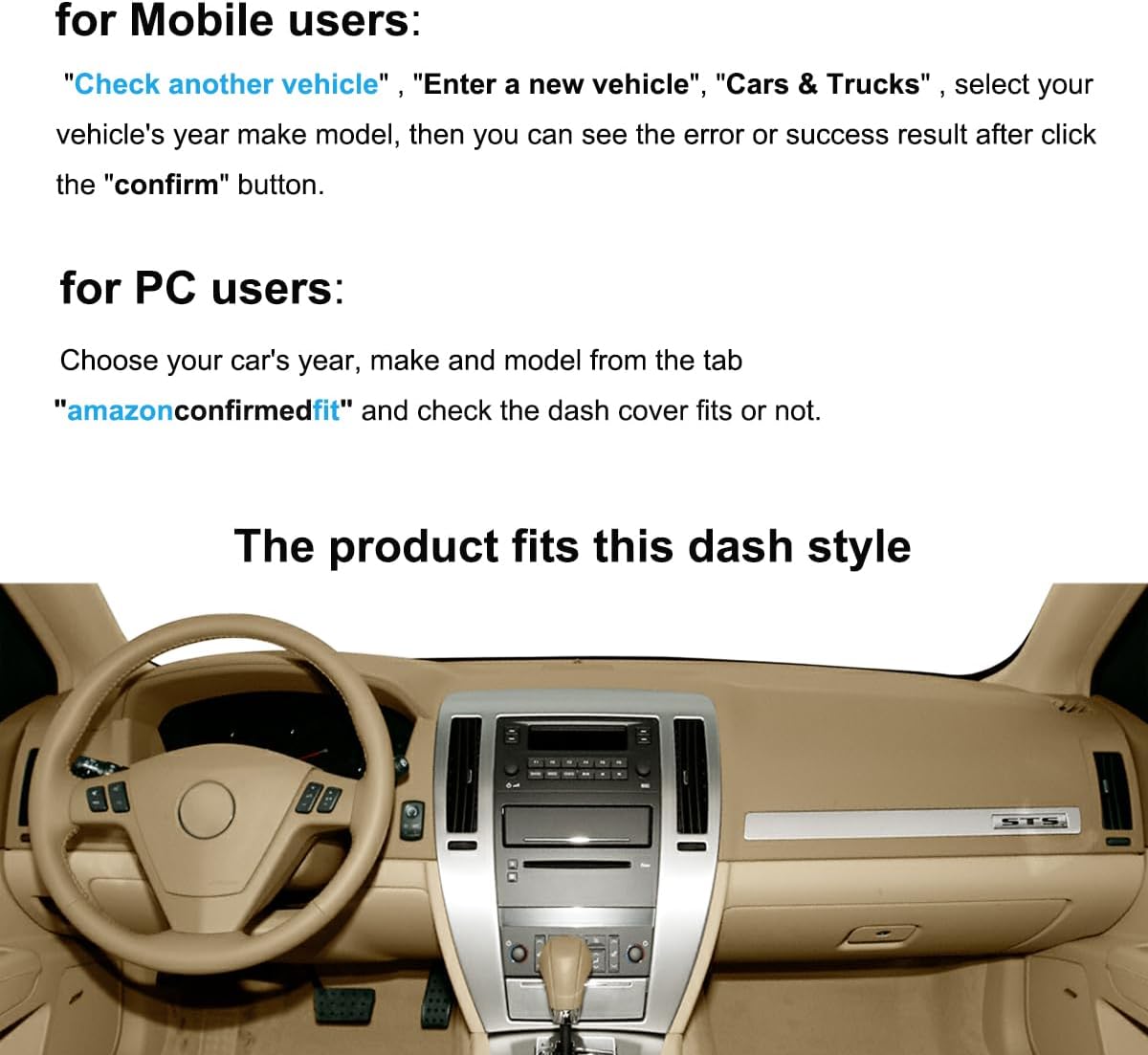 Tapete ajustable para Cadillac STS K266 beige