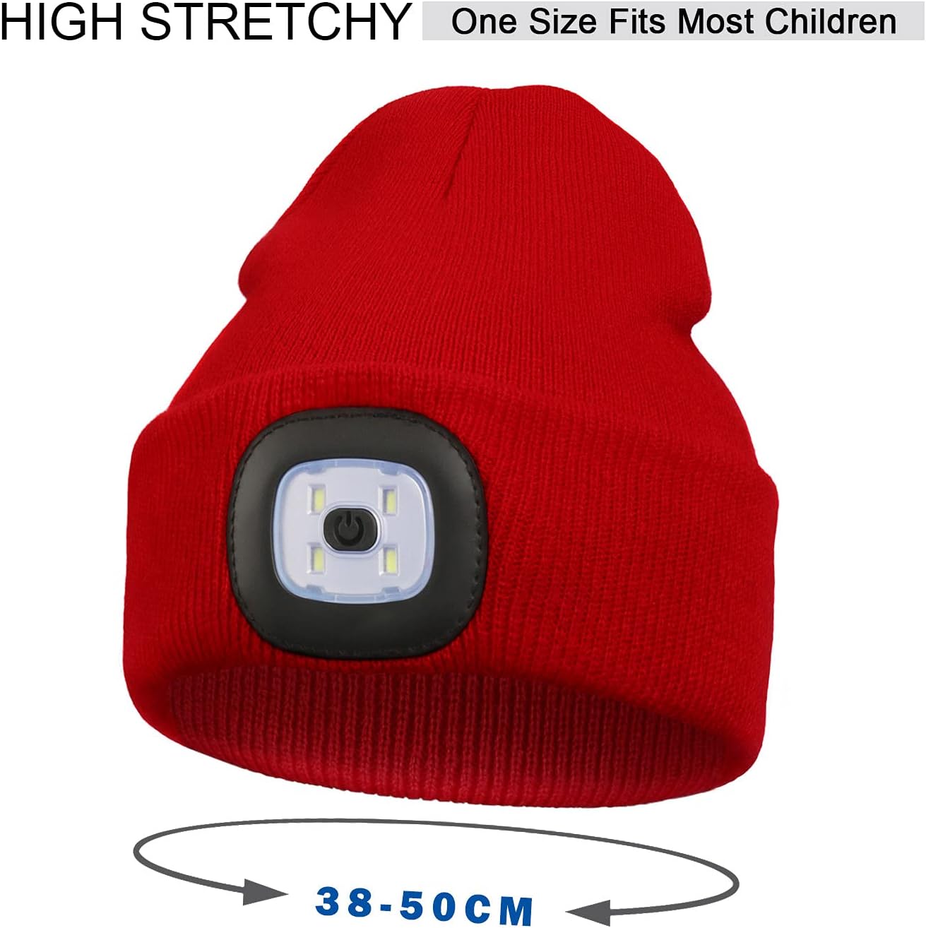 Gorro LED unisex para niños con linterna recargable