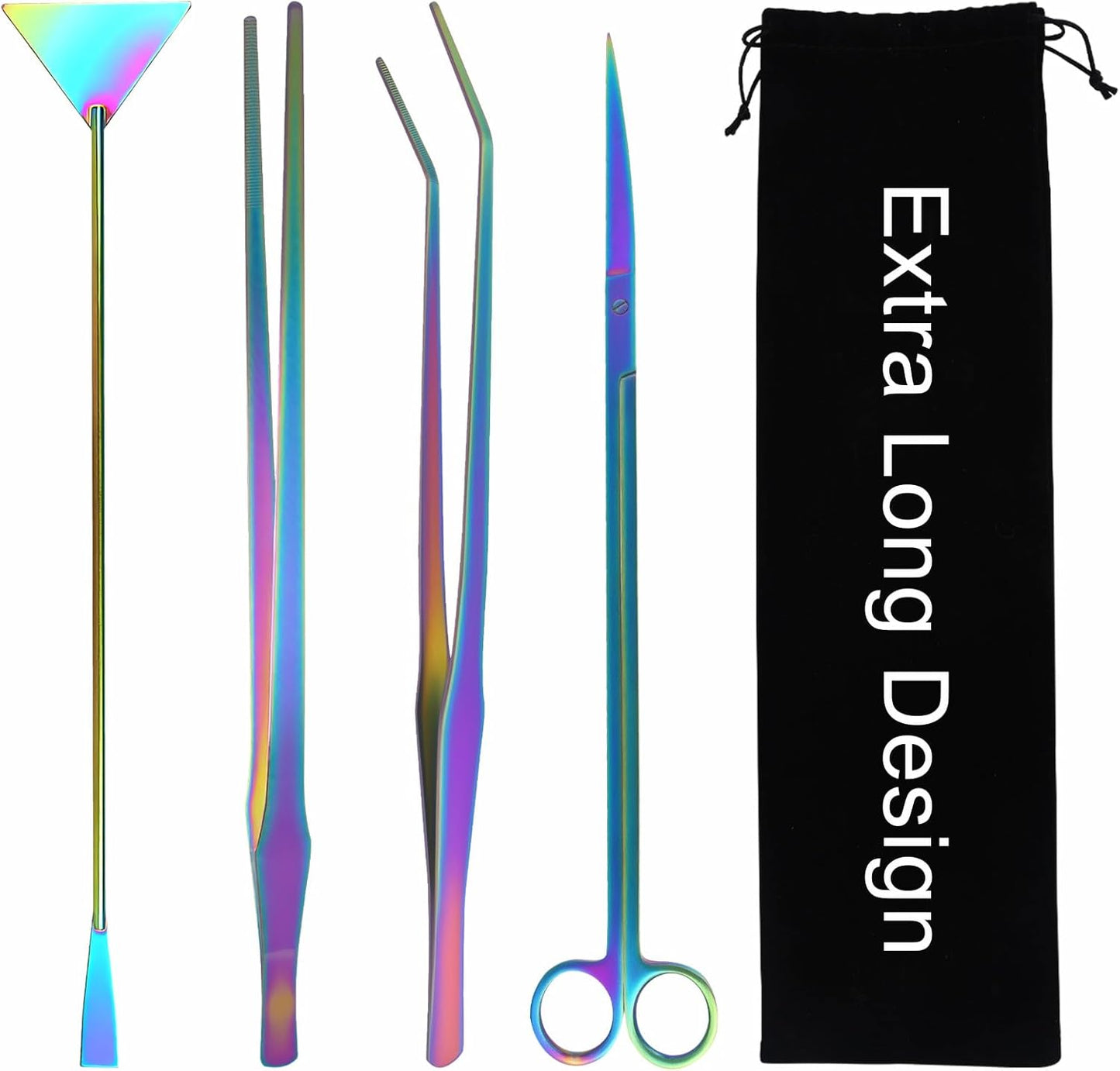 Kit 4en1 acero inox acuario 15pulg herramienta