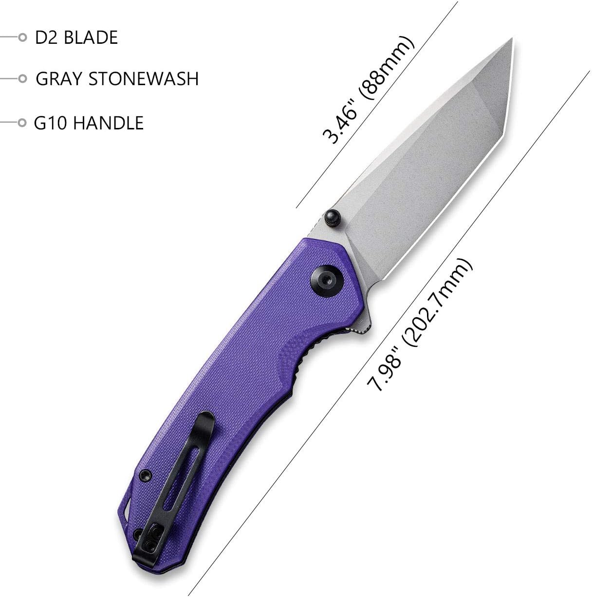 Cuchillo plegable D2 G-10 para acampar y senderismo