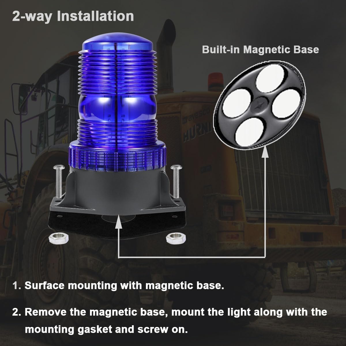 Luces estroboscópicas LED magnéticas para vehículos 12V 24V